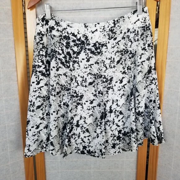 Nue Options Skirt Black And White Size 12P Flared Flouncy - Picture 4 of 7
